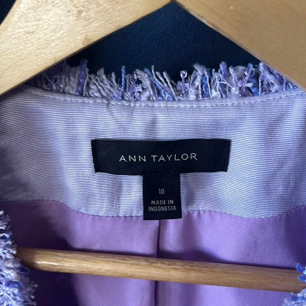 Ann Taylor Lavender Tweed Blazer Jacket